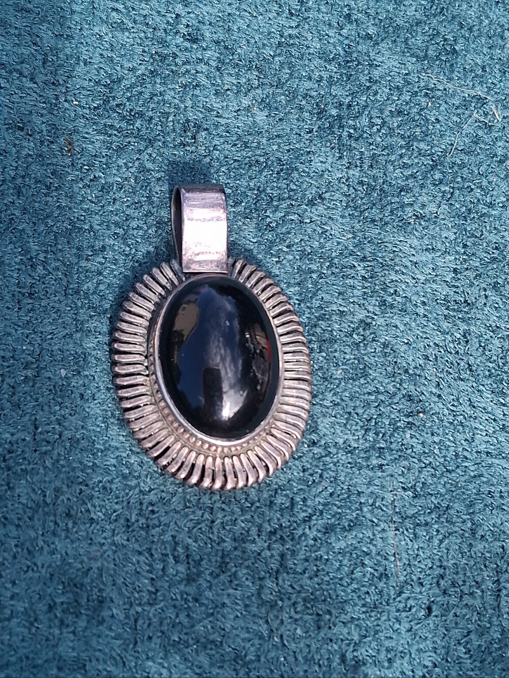 Vintage 925 Sterling Silver Black Onyx, Gothic Sun Statement Pendant 11.6gr